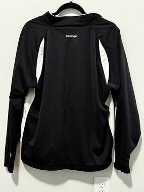 Slazenger Black & White Quarter-Zip Performance Pullover Jacket Sz M